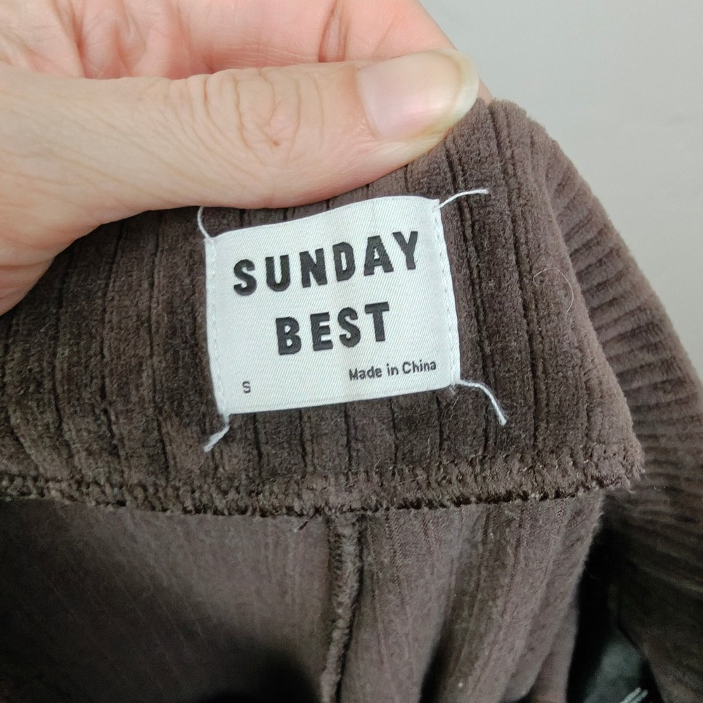 Aritzia Sunday Best Womens Pants Small Brown Ribbed Corduroy Dark Academia - Picture 6 of 9